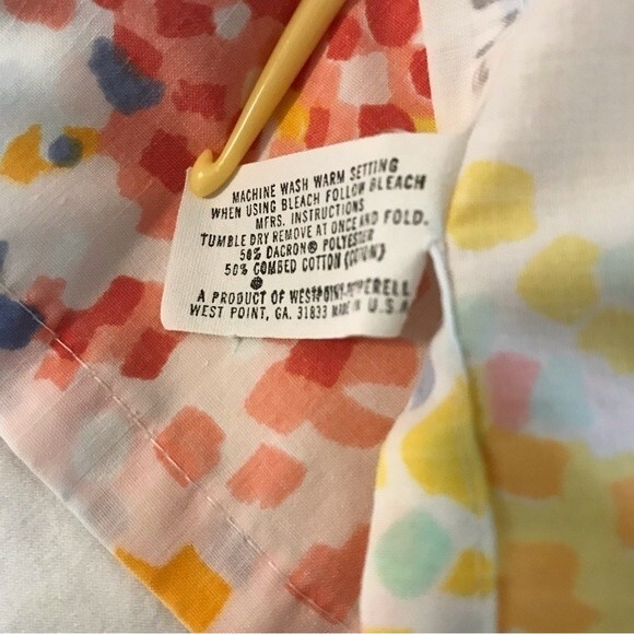 Vintage Martex Westpoint Pepperell Abstract Floral Percale Twin Flat Sheet - Picture 6 of 8